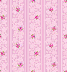 seamless pattern with pinks flowers