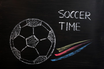 Chalk drawing of Football