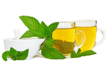 Lemon balm or mint tisane or tea © Martina Osmy