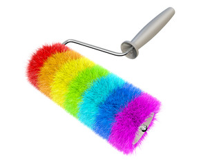 Color rainbow roll brush