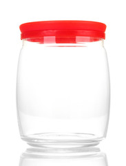 bright empty jar isolated on white
