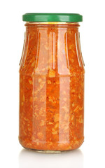 Jar with lecho isolated on white