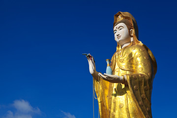 Chinese female god in blue sky