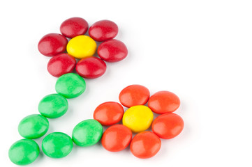 Fototapeta na wymiar Flowers of colorful candy