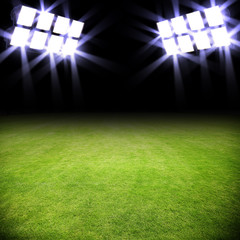 Beleuchteter Fussballplatz