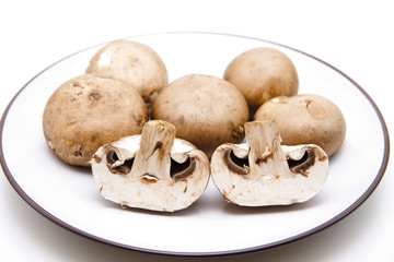 Champignon auf Teller