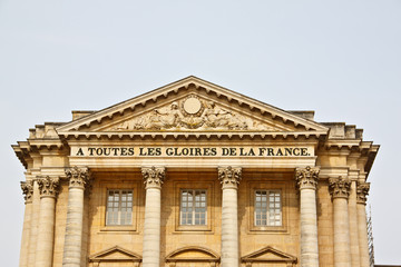 front facade of Versailles palace near Paris, France