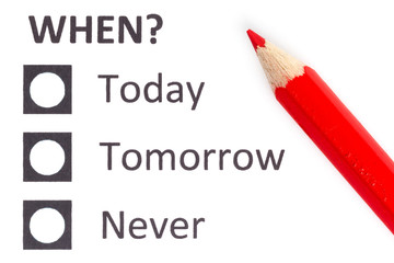 Red pencil choosing (deadline)