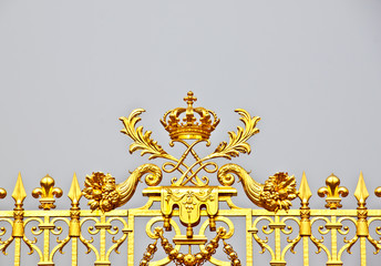 golden fence of Versailles palace near Paris, France