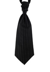 Wedding tie for men. Pinstripe, black isolated on white