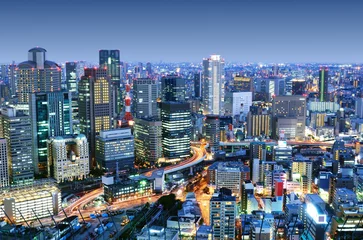 Foto auf Leinwand Stadtbild von Osaka Japan © SeanPavonePhoto