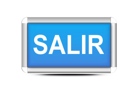 Letrero azul salir