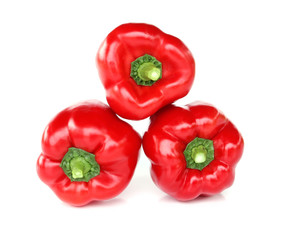 red paprika isolated on white.