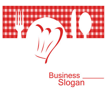 logo restaurant nappe carreaux rouge