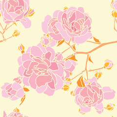 Бесшовный цветочный паттерн с розами