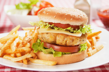 Delicious chicken burger