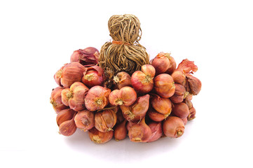 shallot onions isolated on white background