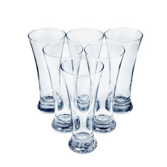set of glasses on white background