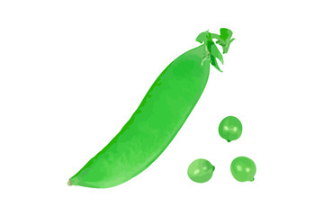 Green peas. Vector illustration