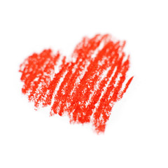 coeur a la craie rouge