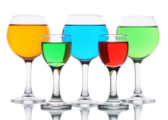 alcoholic cocktails isolated on white