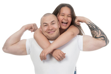 Obraz premium Happy father and daughter