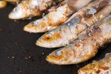 Sardines on the griddle