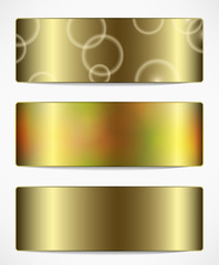 golden metallic banners set. vector plate