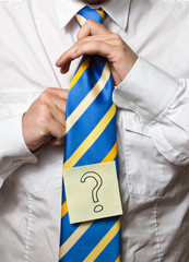 neck tie with post it