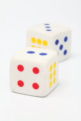 Dices isolated on white background