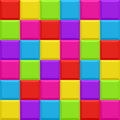 Multicolored blocks seamless background pattern. Vector.