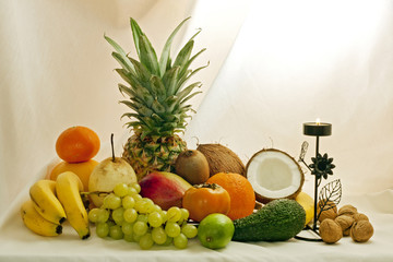 Exotic fruits grunge still life