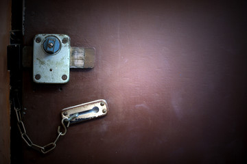 Old grunge door lock background