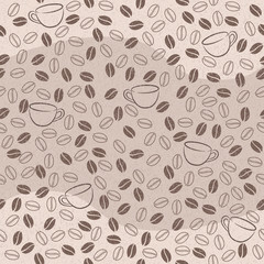 Vector naadloos patroon met koffie