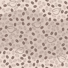 Door stickers Coffee Vector seamless pattern with coffee