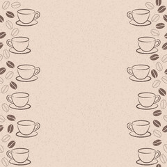 Vector seamless frame with coffee