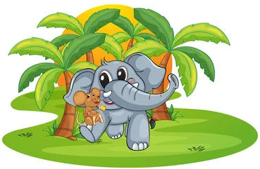 Tuinposter olifant en muis © GraphicsRF