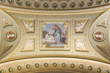St. Stephen's Basilica, close-up of Jesus fresco