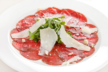 Meat Carpaccio with Parmesan Cheese