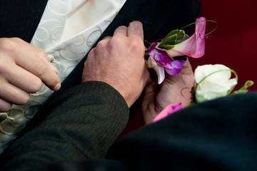 Buttonhole being fixed on jacket