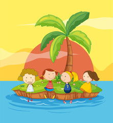 Kids on an island