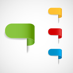 Set of vector bookmarks for web graphics.