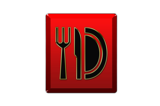 Cartel rojo comedor