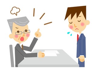 怒られるビジネスマン