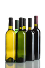 bottles of wine isolated on white