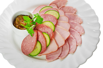 appetizer from meat isolated on a white background