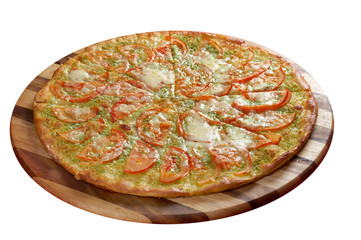 Pizza with tomato and cheese