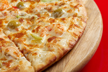 Pizza  with salmon