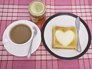 Coffee and Heart Toast