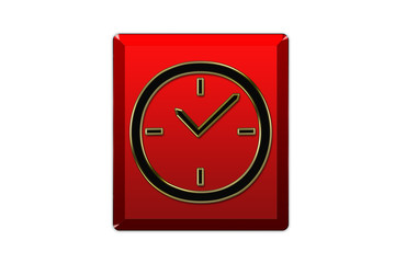 Cartel rojo reloj
